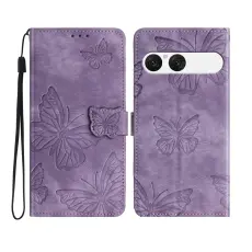 Sony Xperia 10 VII Fodral Fj&auml;ril Tryck Lila