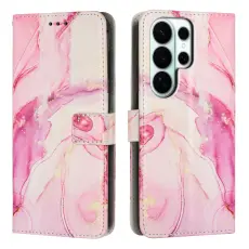 Samsung Galaxy S26 Ultra Fodral L&auml;der Marmor Ros&eacute;guld