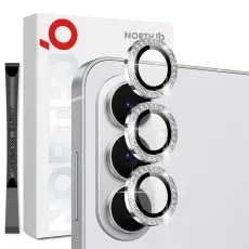 NORTHJO Samsung Galaxy S26 Linsskydd Strass Silver