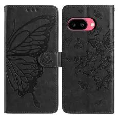 Google Pixel 10a Fodral Med Fj&auml;ril Tryck Svart