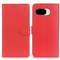 Google Pixel 10a Fodral Litchi L&auml;der R&ouml;d