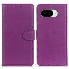 Google Pixel 10a Fodral Litchi L&auml;der Lila