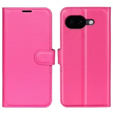 Google Pixel 10a Fodral Litchi L&auml;der Rosa