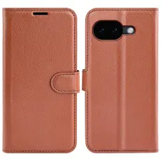 Google Pixel 10a Fodral Litchi L&auml;der Brun