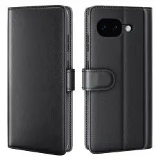 Google Pixel 10a Fodral Premium &Auml;kta L&auml;der Svart