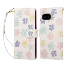 Google Pixel 10a Fodral RFID L&auml;der F&auml;rgglada Blommor