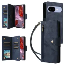 Google Pixel 10a Fodral Med Kortfack L&auml;der Bl&aring;