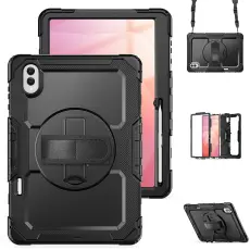 Galaxy Tab S11 Ultra Skal 360 Shockproof Hybrid Kickstand Svart