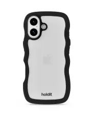 holdit iPhone 17 Mobilskal Wavy Black/Transparent