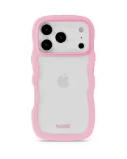 holdit iPhone 17 Pro Mobilskal Wavy Pink/Transparent