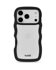 holdit iPhone 17 Pro Mobilskal Wavy Black/Transparent