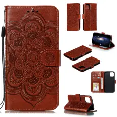 iPhone 11 Pl&aring;nboksfodral Mandala - Brun