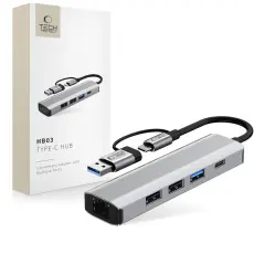 Tech-Protect 5in1 USB-C/USB-A Hub - USB-C / USB 3.0/2.0 / RJ45