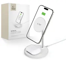 Tech-Protect 15W Qi 2in1 Magnetisk MagSafe Laddare Vit