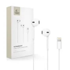 Tech-Protect In-Ear Hörlurar Lightning UltraBoost Vit