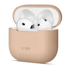 Tech-Protect AirPods 4 Skal Silikon Cafe Latte