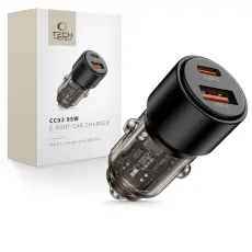 Tech-Protect 95W PD QC Billaddare USB-C / USB-A Svart