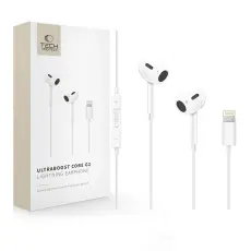 Tech-Protect In-Ear Hörlurar Lightning UltraBoost Vit