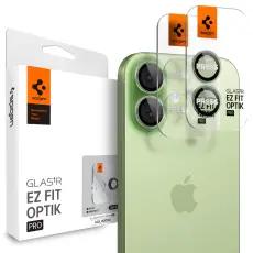 Spigen iPhone 17/16/16 Plus 2-PACK Linsskydd GLAS.tR "Ez Fit" Grön
