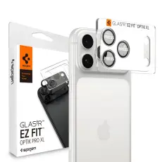 Spigen iPhone 17 Pro Max Linsskydd Optik Pro GLAS.tR "Ez Fit" Silver