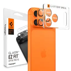 Spigen iPhone 17 Pro Linsskydd Optik Pro GLAS.tR "Ez Fit" Orange
