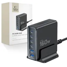 Tech-Protect 160W Laddstation USB-C / USB-A Svart