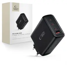 Tech-Protect 120W V&auml;ggladdare PD QC3.0 USB-C/USB-A Svart