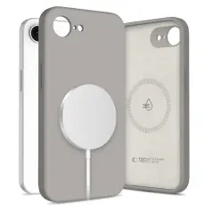 Tech-Protect iPhone 17e/16e Skal MagSafe Silicone Stone Grey