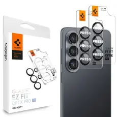 Spigen Galaxy S26 2-PACK Linsskydd Optik Pro GLAS.tR "Ez Fit" Svart
