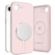 Tech-Protect iPhone 17e / 16e Skal MagSafe Silicone Pink Pearl