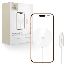 Tech-Protect 25W Qi2.2 Tr&aring;dl&ouml;s Magnetisk MagSafe Laddare Vit
