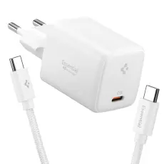 Spigen 45W V&auml;ggladdare Inkl. USB-C Kabel Essential Vit