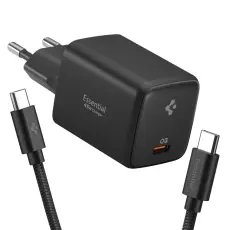Spigen 45W V&auml;ggladdare Inkl. USB-C Kabel Essential Svart