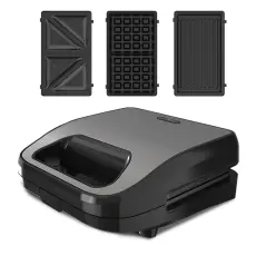 BLACK+DECKER Smörgåsgrill Sandwich Waffle Svart