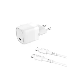 Gear Laddare 220V 1xUSB-C PD/PPS 25W Inkl. 1m USB-C Kabel Vit