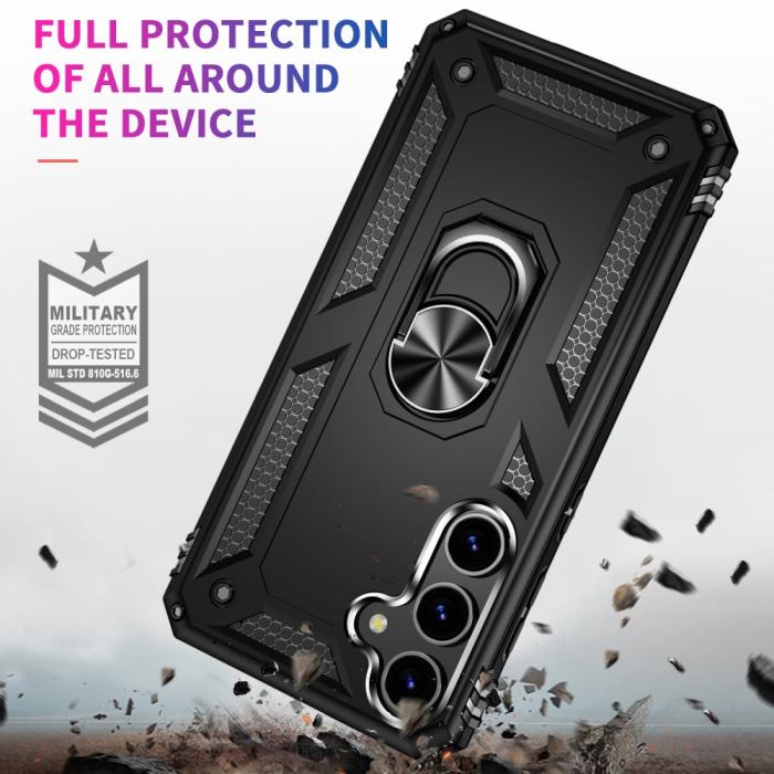 Bild 2, Samsung Galaxy S24 Skal Hybrid Armor Ring Svart