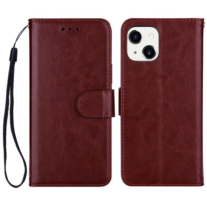 Bild 1, iPhone 13 Mini Fodral Crazy Horse Läder Brun