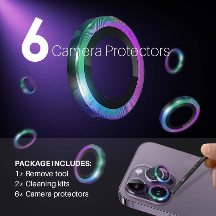 Bild 3, NORTHJO iPhone 14 Pro/Pro Max/15 Pro/Pro Max Linsskydd 2-PACK Fade