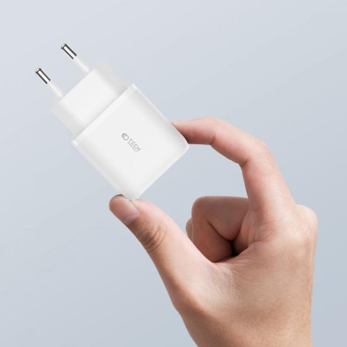 Bild 6, Tech-Protect 20W Väggladdare PD QC USB-C / USB-A Vit