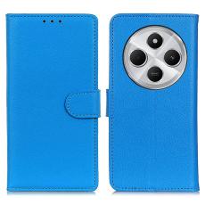 Xiaomi Redmi 14C Fodral Litchi L&auml;der Bl&aring;