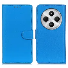 Xiaomi Redmi 14C Fodral Litchi L&auml;der Bl&aring;