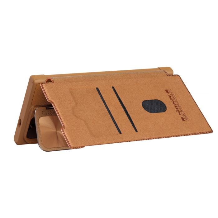 Bild 3, NILLKIN Galaxy S24 Plus Fodral Qin Läder Cam Kickstand Brun