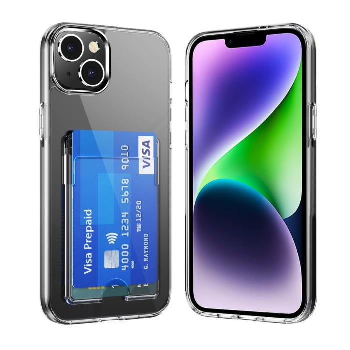 Bild 1, iPhone 15 Plus Skal Hybrid Med Kortfack Transparent