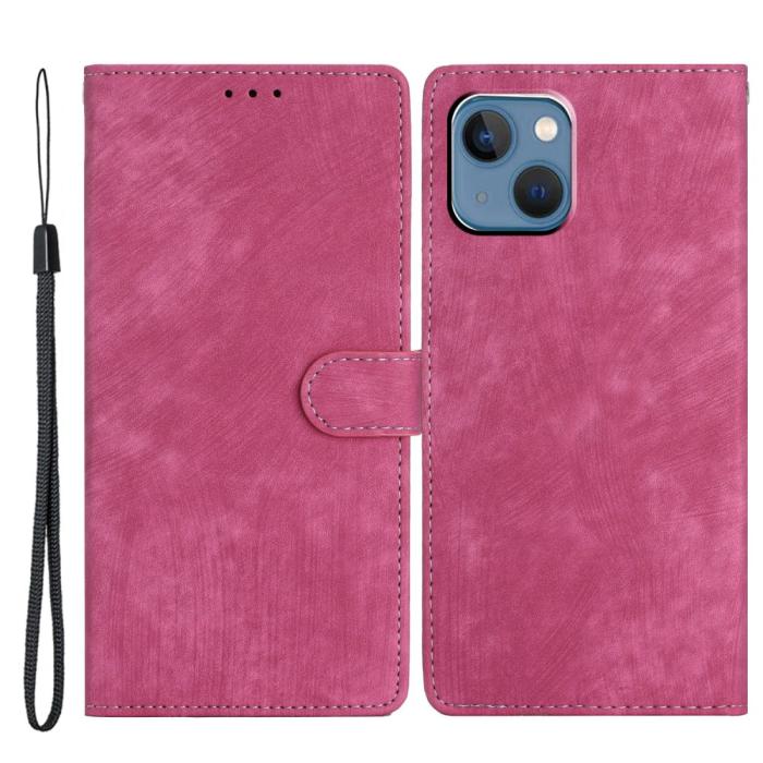 Bild 1, iPhone 15 Plus Fodral Skin Touch Läder Rosa