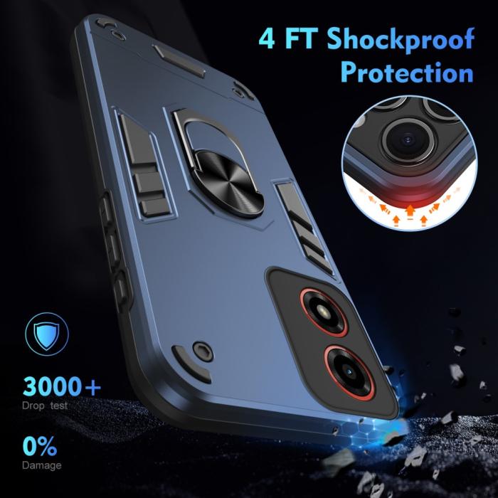 Bild 4, Motorola Moto G04 4G/G24 4G Hybrid Ring Skal Blå