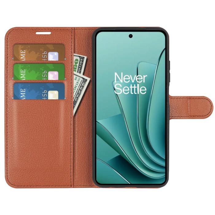 Bild 2, OnePlus Nord 3 5G Fodral Litchi Textur Brun