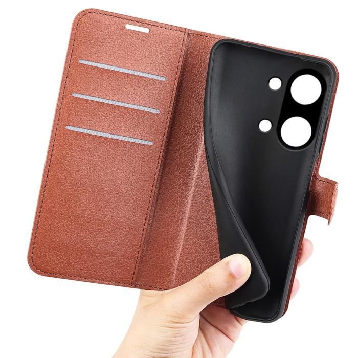 Bild 4, OnePlus Nord 3 5G Fodral Litchi Textur Brun