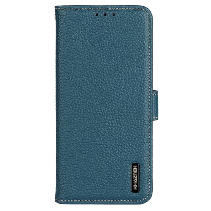 Bild 6, KHAZNEH Galaxy S24 Fodral Premium Litchi Äkta Läder Grön