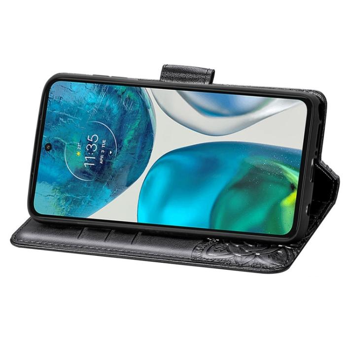 Bild 4, Motorola Moto G52/G82 Fodral Fjäril Tryck Svart