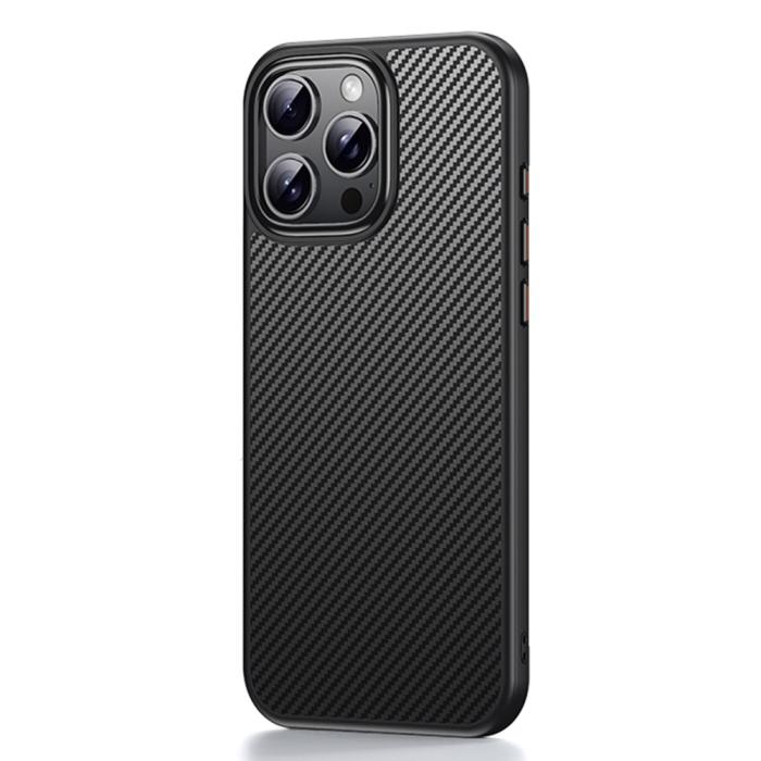 Bild 2, iPhone 16 Pro Skal MagSafe Kolfiber Textur Svart
